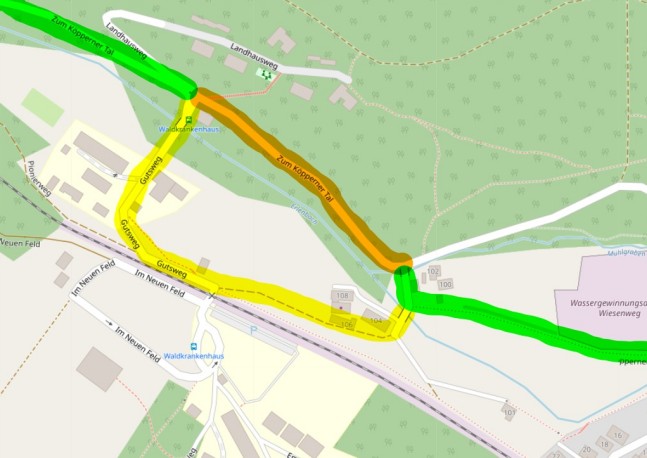 Wehrheim, Rodheimer Strae: Wilde Farbmarkierungen