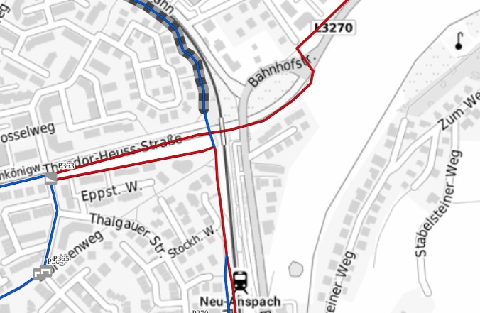 Neu-Anspach, Bereich Bahnhofstrae, Auszug Radverkehrskonzepot Hochtaunus