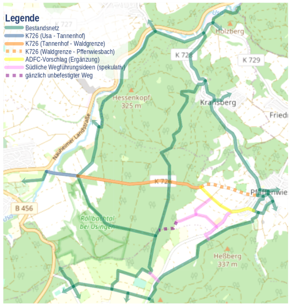 K726: bersichtskarte Radverbindungen