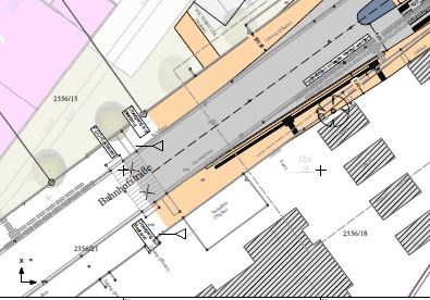 Kreiselplanung Bahnhofstrae/Westerfelder Weg, Ausfahrt Richtung Bahnhof (Auszug)