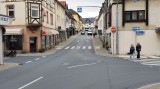 Usingen - Kreuzgasse, Abschnitt ab Zitergasse Richtung Obergasse: Zustand 2023-04-17