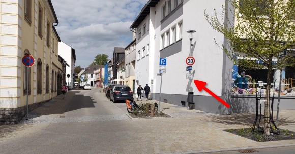 Scheunengasse / Wilhelmjstrae, Einmndungsbereich Mitte April 2024