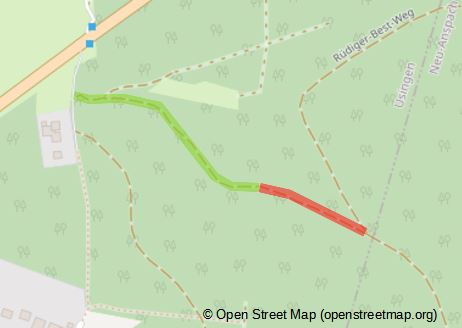 Karte (Open Street Map) des Abschnitts