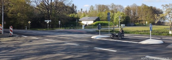 Wehrheim-Oberloh, Querungsstelle (Fahrbahnteiler) nach Fertigstellung