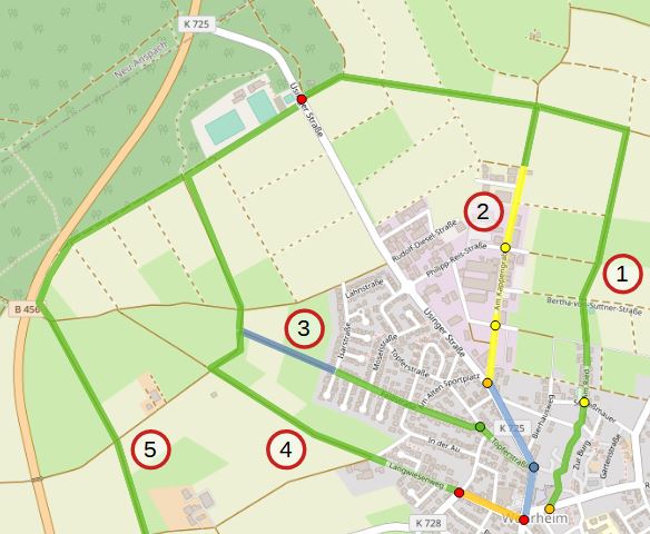 Alternativstrecken zum Oberloh ab Wehrheim (Ort)