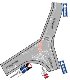 Grafik Umgestaltung Knotenbereich Schulstrae / Am Brgerhaus