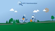 Grafik zur ADFC-Radreisenanalyse, zwei Personen fahren Rad