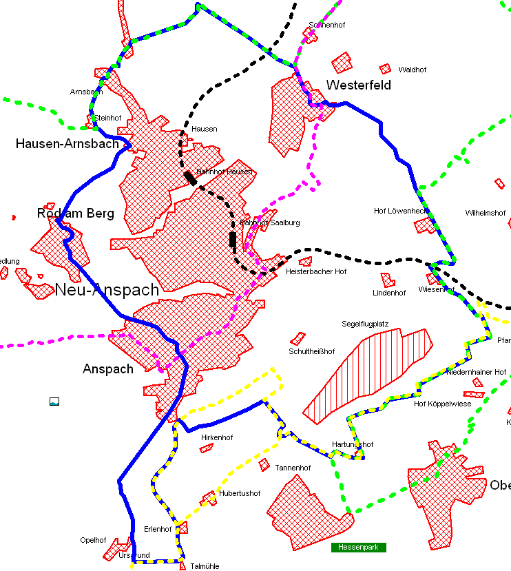 Rund um neu-Anspach Hauptroute (schematische Darstellung)