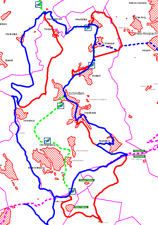 Rund um Schmitten - Hauptroute (schematische Darstellung)