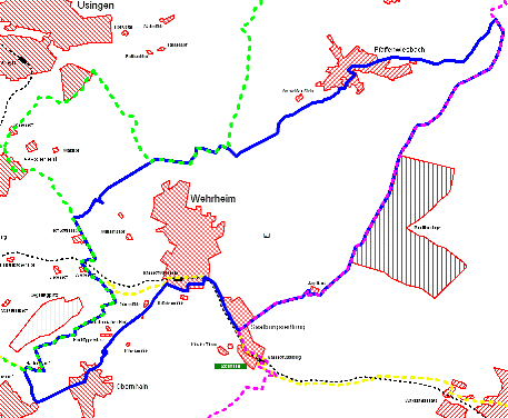 Rund um Wehrheim - Hauptvariante-verkleinert (schematische Darstellung)