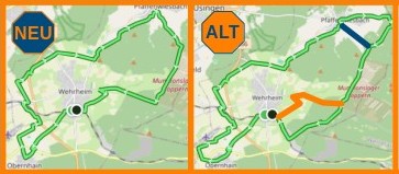 Rundwege um Wehrheim (Vergleich 2024er-Varianten)